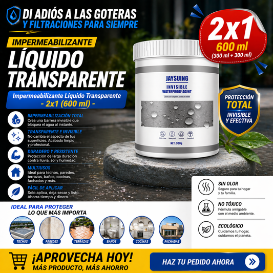 2x1 Impermeabilizante Líquido Transparente