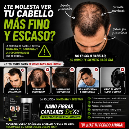 Nano Fibras Capilares DeXe Aumento de Cabello