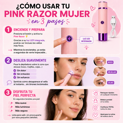Pink Razor - Removedor de Vello Facial