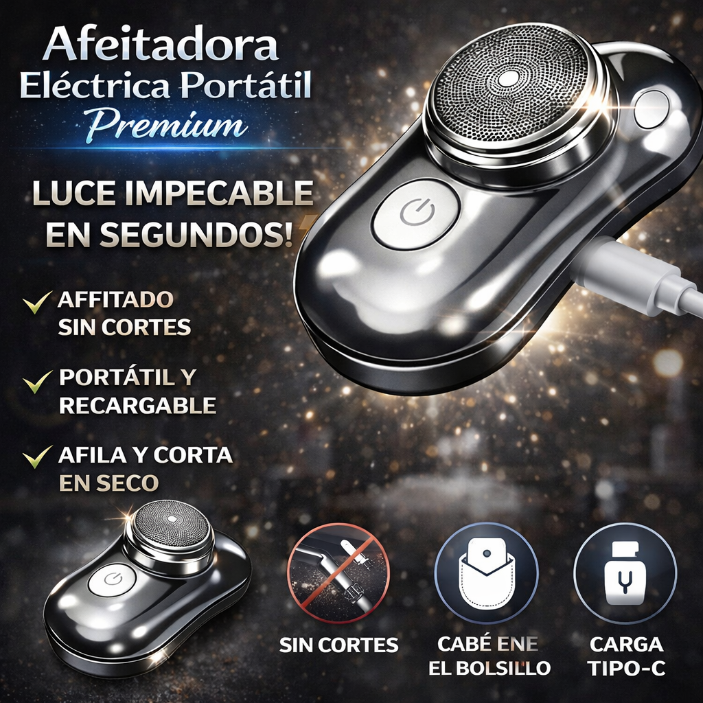 Mini Afeitadora Eléctrica Recargable Portátil Premium