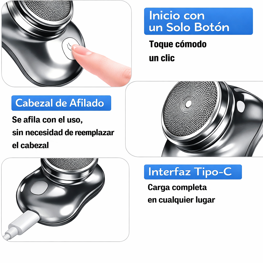 Mini Afeitadora Eléctrica Recargable Portátil Premium